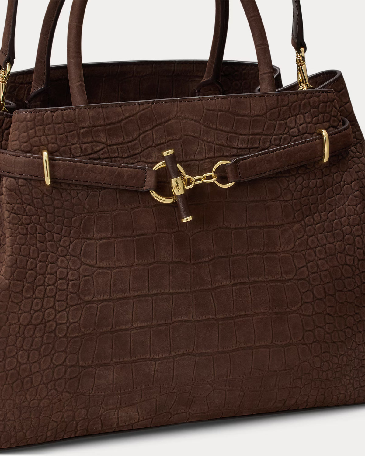 Lauren Ralph Lauren Large Blaike Embossed Nubuck Satchel