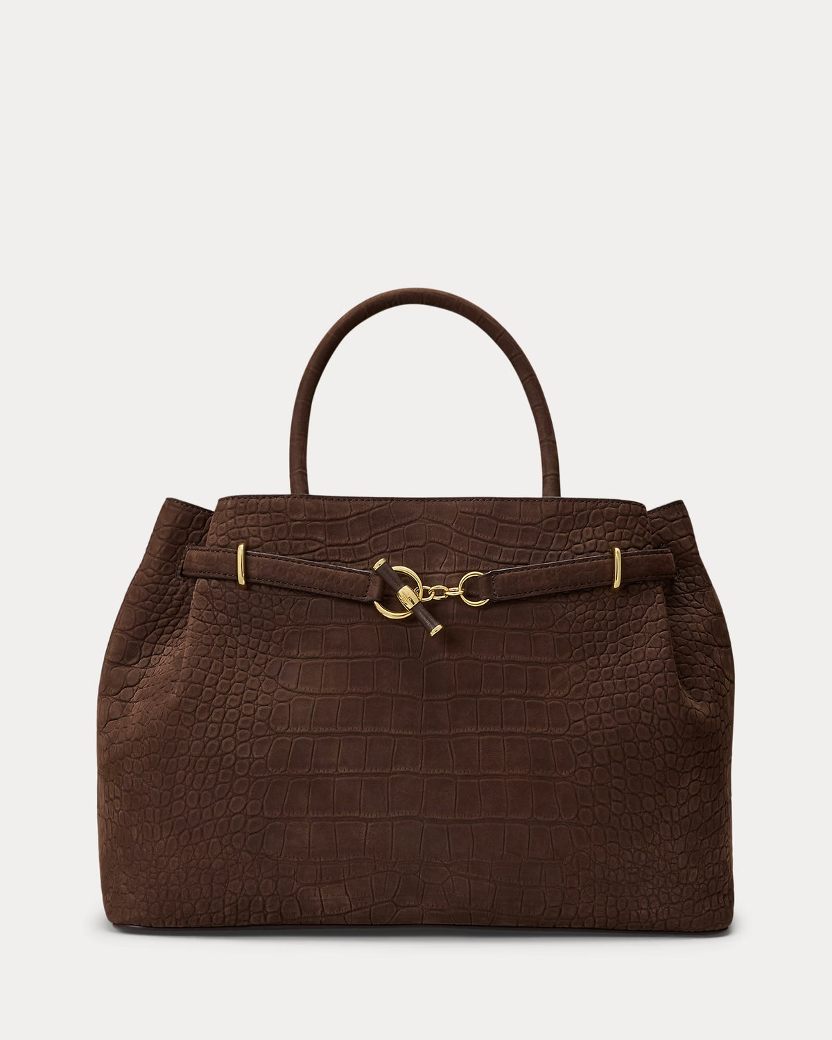 Lauren Ralph Lauren Large Blaike Embossed Nubuck Satchel
