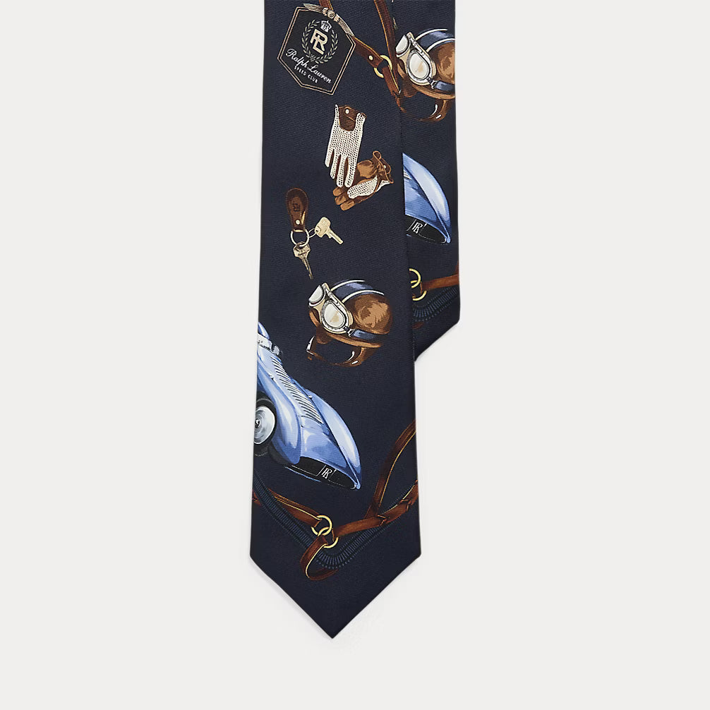 Ralph Lauren Purple Label Automobile-Print Silk Tie