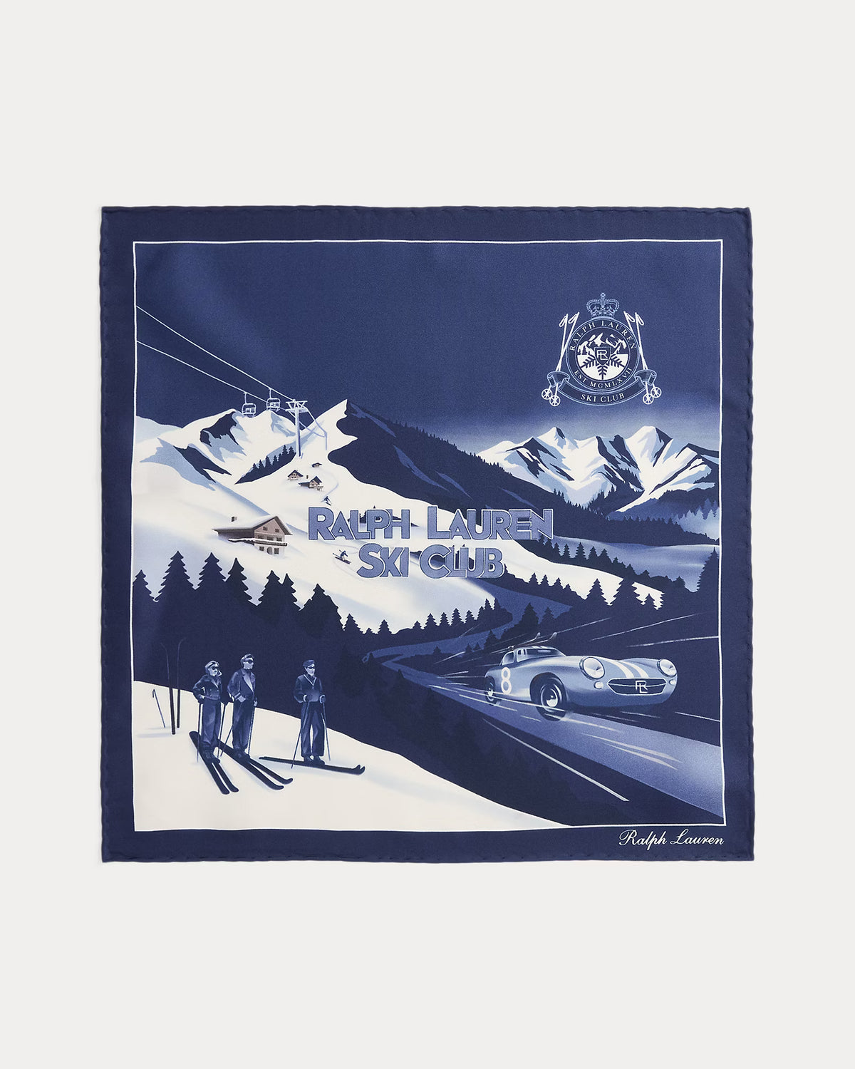 Ralph Lauren Purple Label Ski-Print Silk Pocket Square