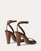 Ralph Lauren Collection Graison 95MM Calf-Suede Sandal – Luggage Brown