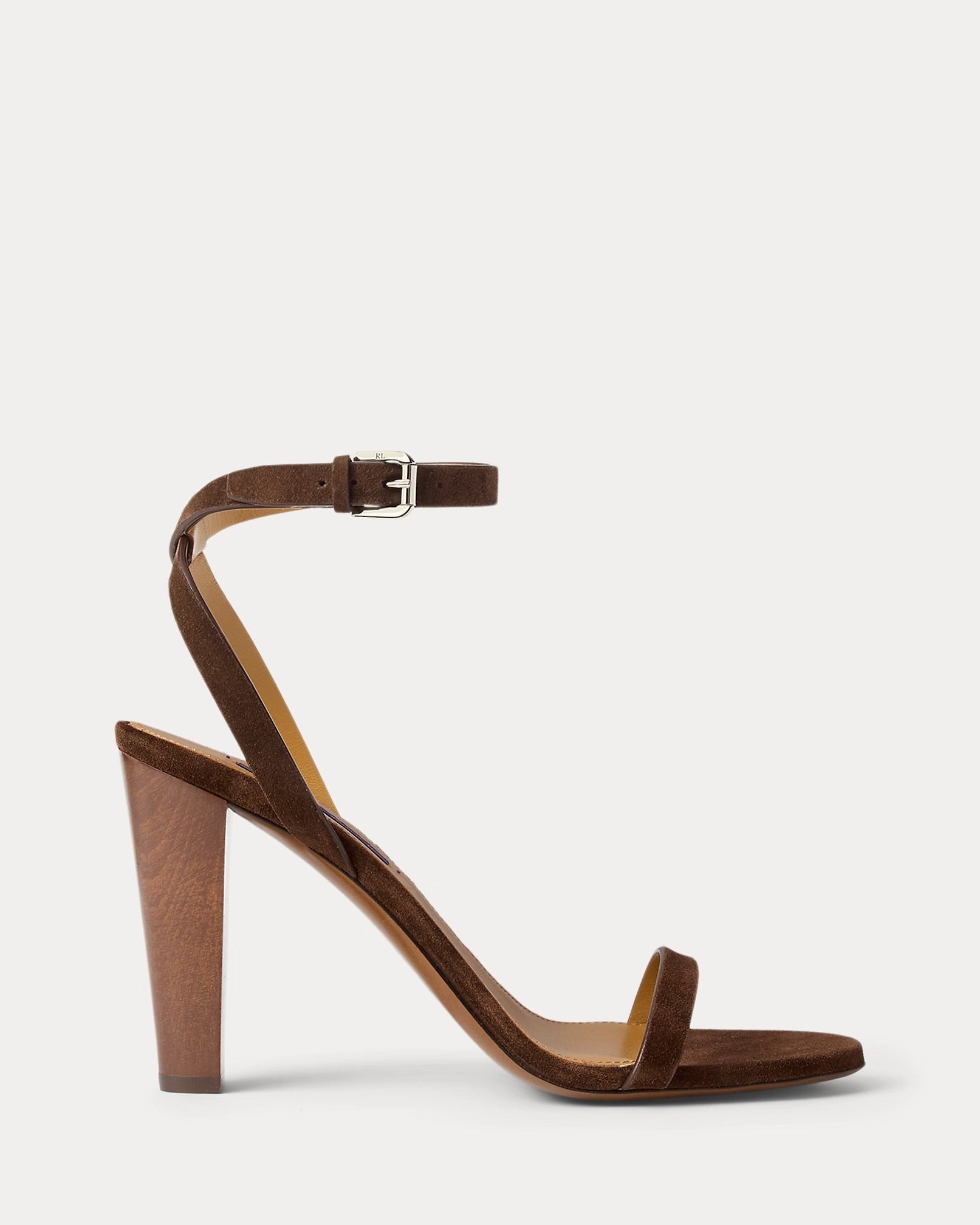 Ralph Lauren Collection Graison 95MM Calf-Suede Sandal – Luggage Brown