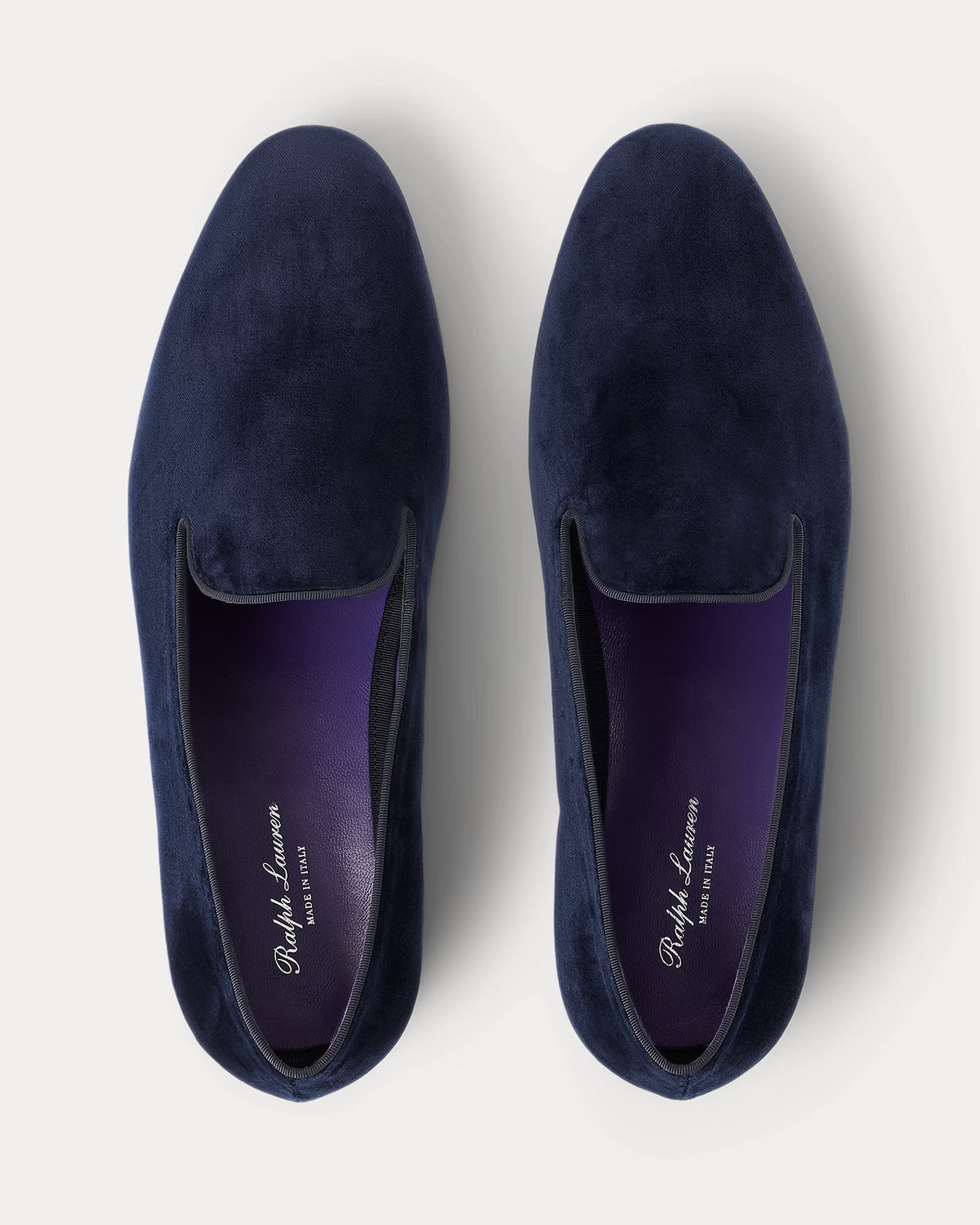 Ralph Lauren Purple Label Alonzo Velvet Slipper - Classic Chairman Navy