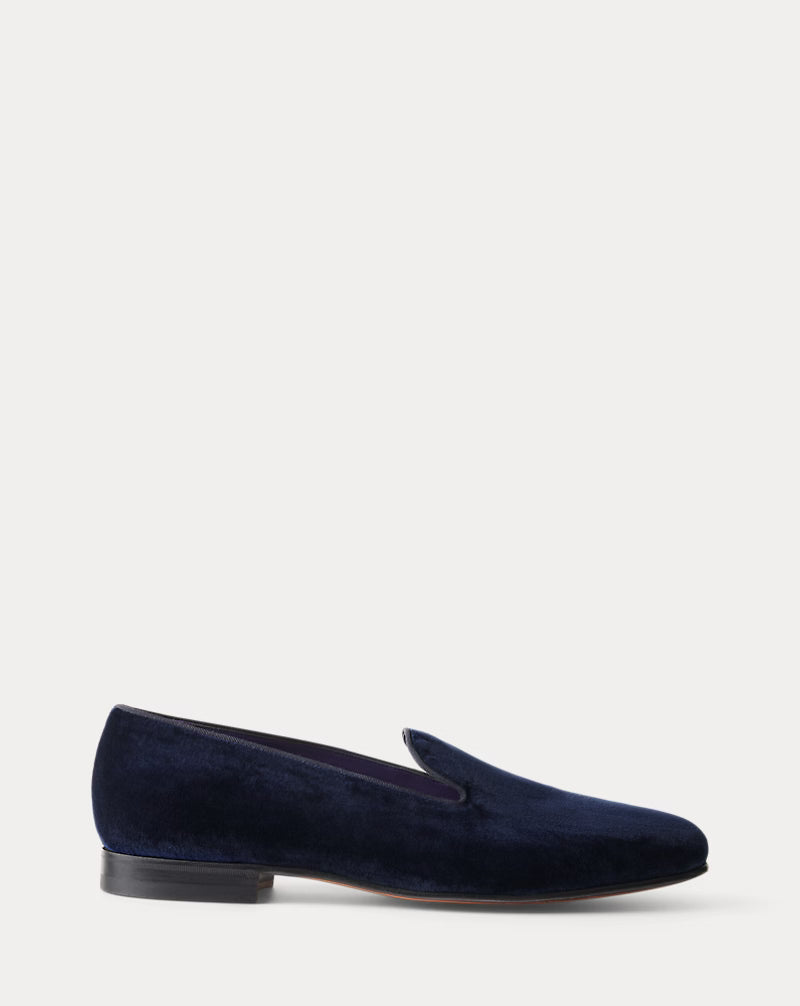 Ralph Lauren Purple Label Alonzo Velvet Slipper - Classic Chairman Navy
