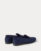 Ralph Lauren Purple Label Alonzo Bullion Crest Linen Slipper – Chairman Navy/Silver - LuxxeCoast