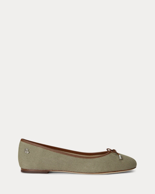 Lauren Jayna Washed Canvas Flat – Light Agave/Lauren Tan - LuxxeCoast