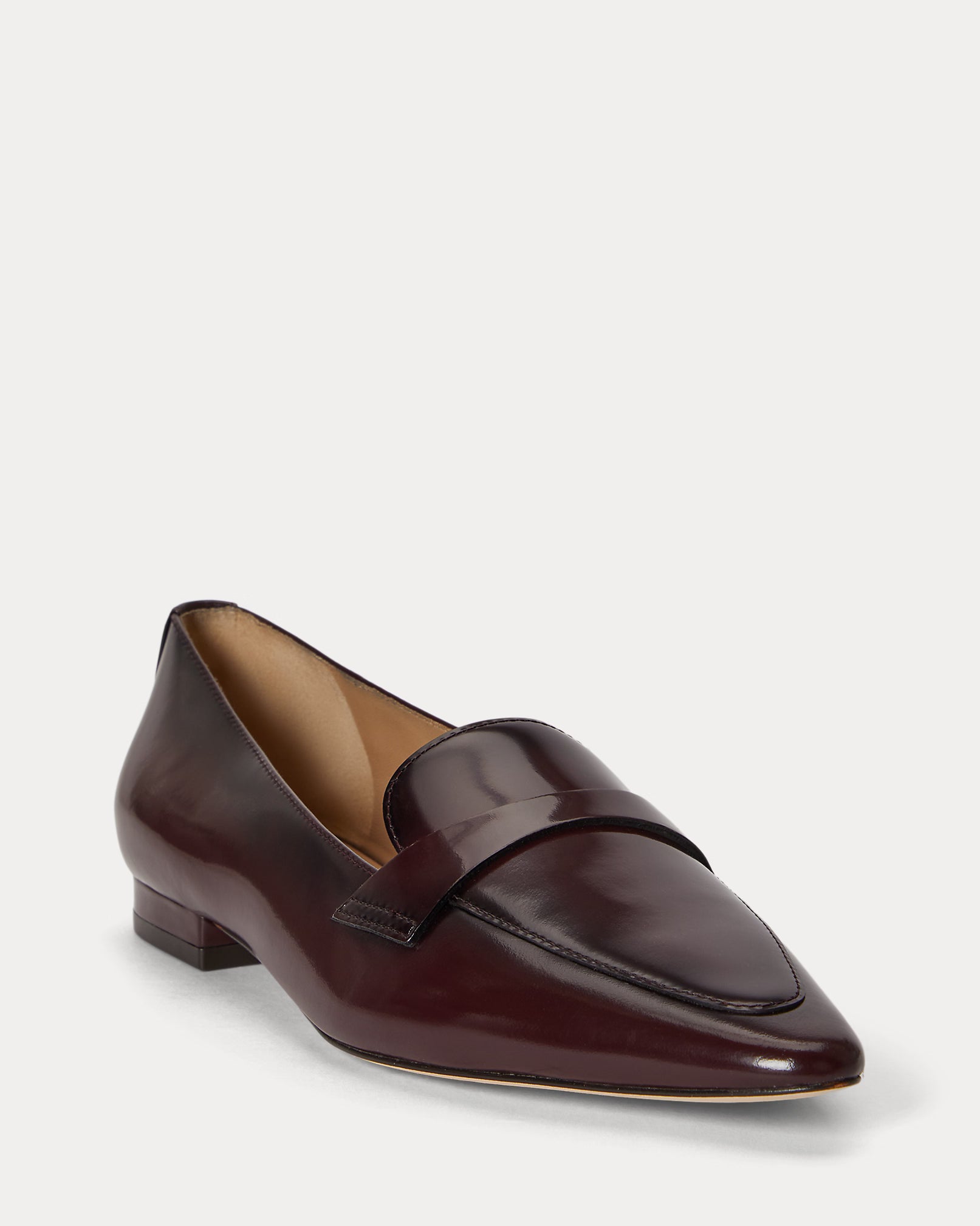 Lauren Ralph Lauren Audri Glazed Leather Loafer – Dark Garnet