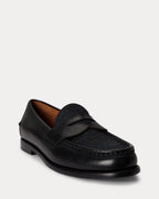 Polo Ralph Lauren Alston Raffia-Trim Leather Penny Loafer – Black - LuxxeCoast