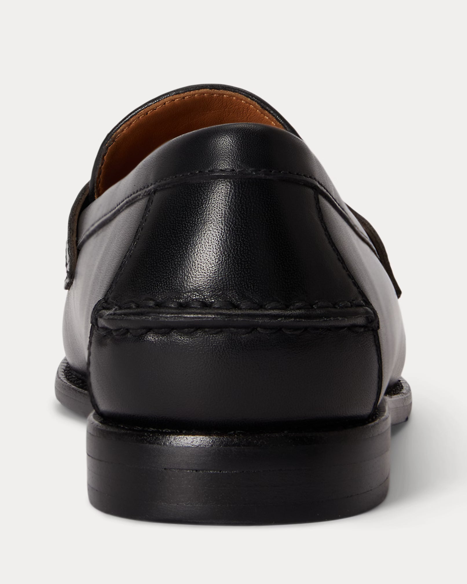 Polo Ralph Lauren Alston Raffia-Trim Leather Penny Loafer – Black - LuxxeCoast