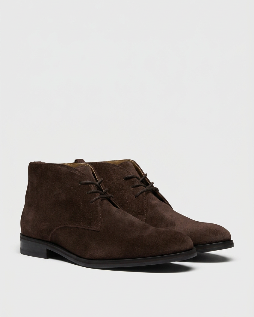 Suede Silverdale pair on the pale grey background, aligned to the reference baseline