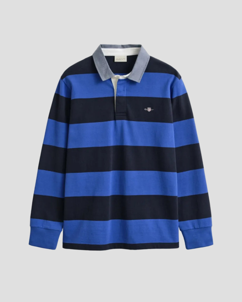 GANT Chambray Collar Striped Heavy Rugger – Royal Blue