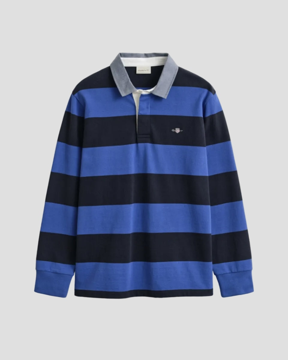 GANT Chambray Collar Striped Heavy Rugger – Royal Blue