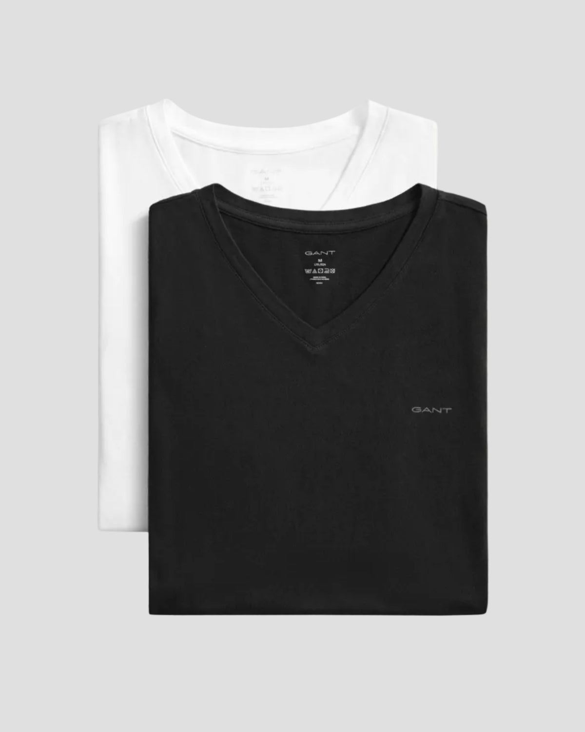 GANT 2-Pack V-Neck T-Shirts - Black/White