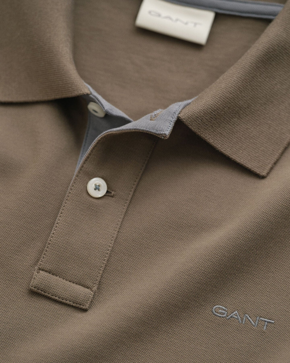 GANT Contrast Piqué Polo Shirt - Faded Taupe