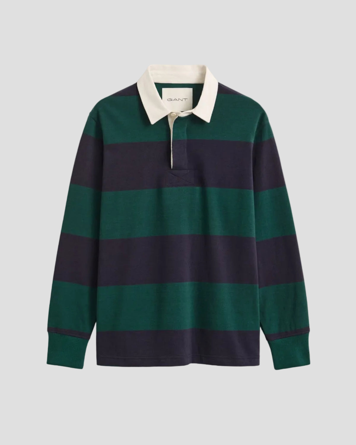 GANT Striped Heavy Rugger - Dark Emerald