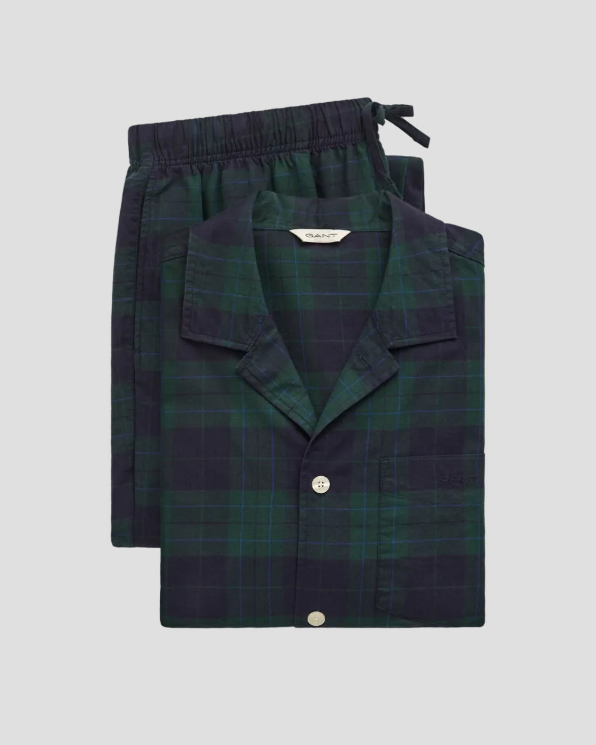 GANT Checked Flannel Pajama Set Gift Box - Tartan Green