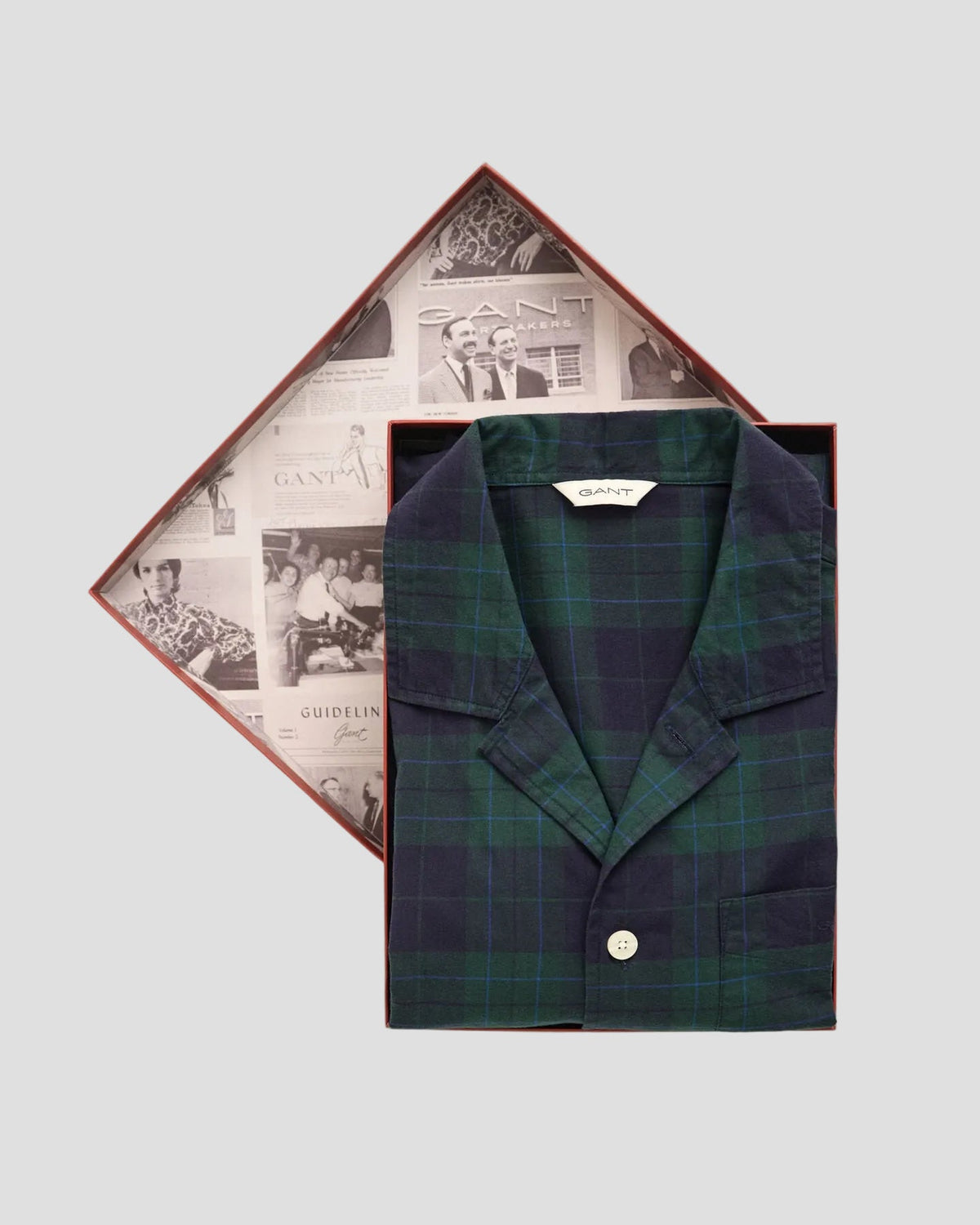 GANT Checked Flannel Pajama Set Gift Box - Tartan Green