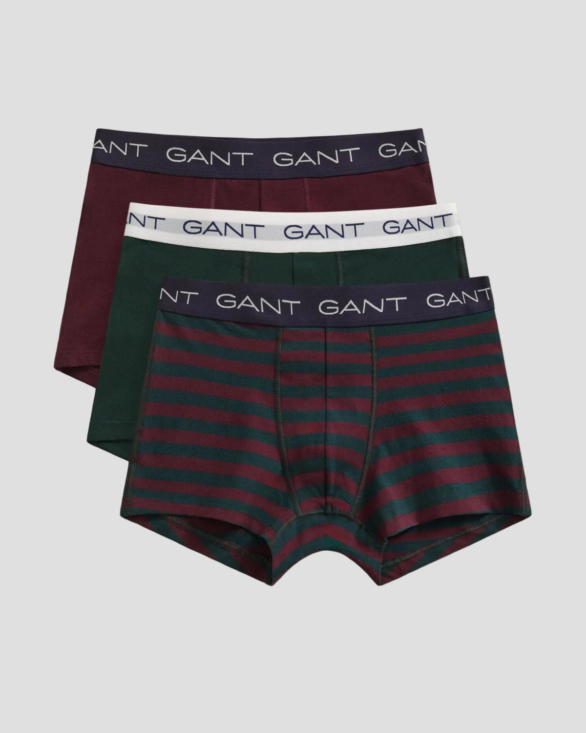 GANT 3-Pack Striped Trunks Gift Box - Tartan Green