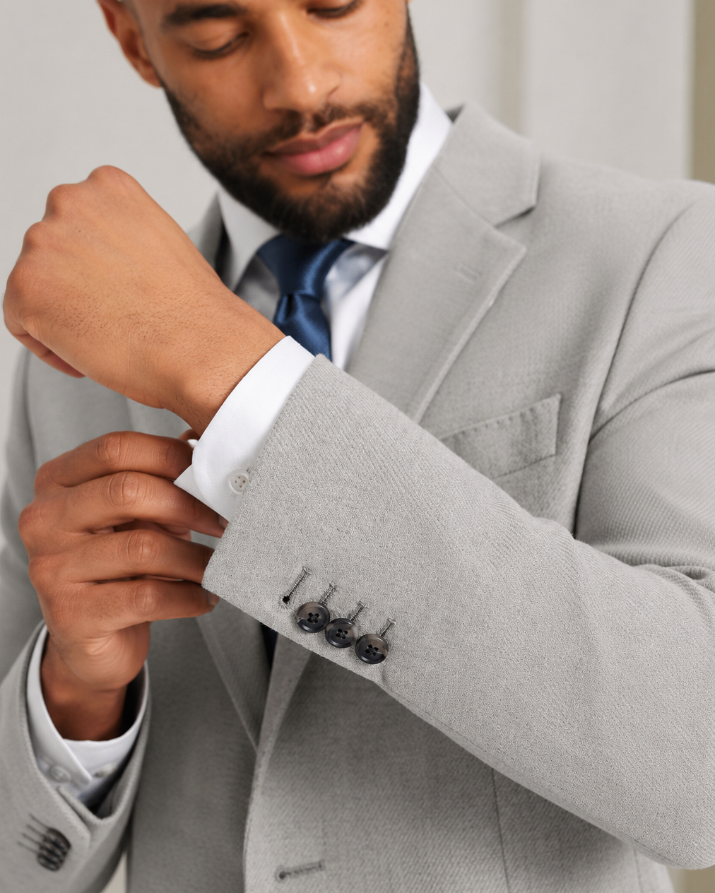 Charles Tyrwhitt Wool Silk Jacket - Silver Grey